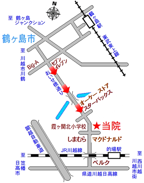 大蔵カイロ川越伊勢原整体院の道案内図１改